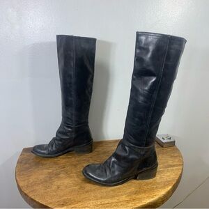 Bronx knee high distressed leather boots